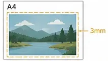 塗り足し3mmを付けて端まで色がのったチラシの例