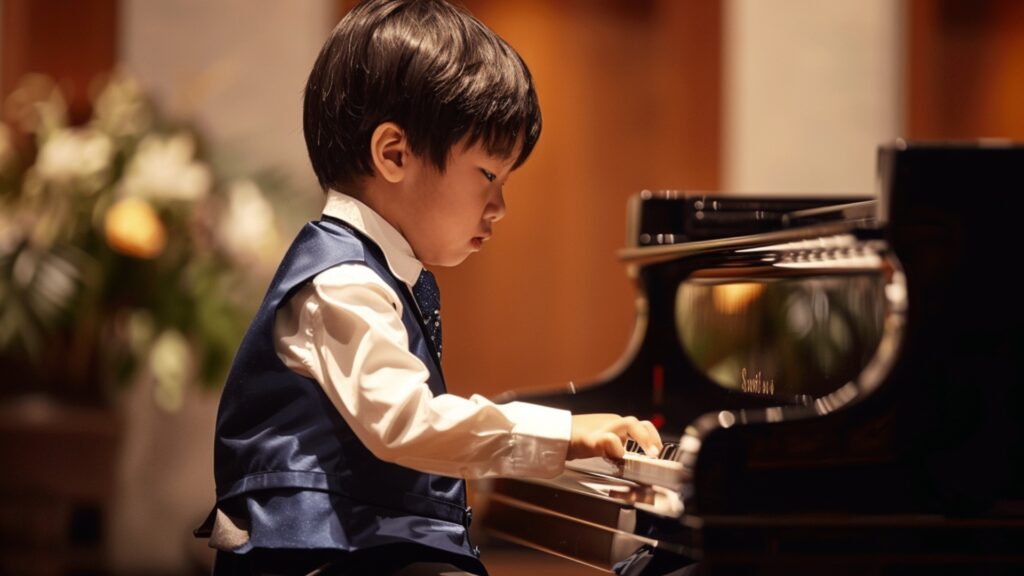 ピアノを演奏する男の子
