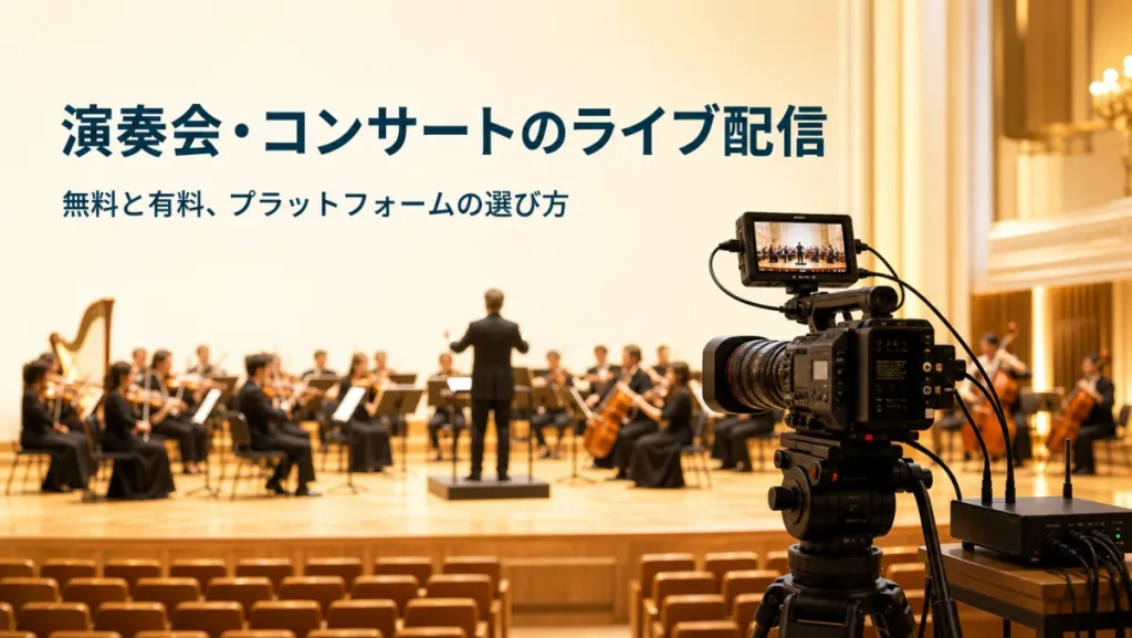 演奏会・コンサートのライブ配信。無料と有料、プラットフォームの選び方